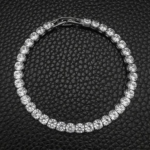 “7” 5MM DIAMOND S925 STERLING SILVER BRACELET, NICE BRACELET, CUTE BRACELET - Picture 3 of 5